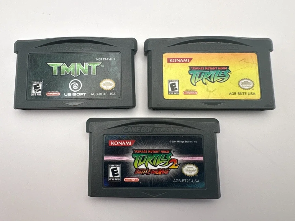 TMNT Ninja Turtles 1 & 2 Nexus Game Boy Advance Lot 3 Games Authentic Saves
